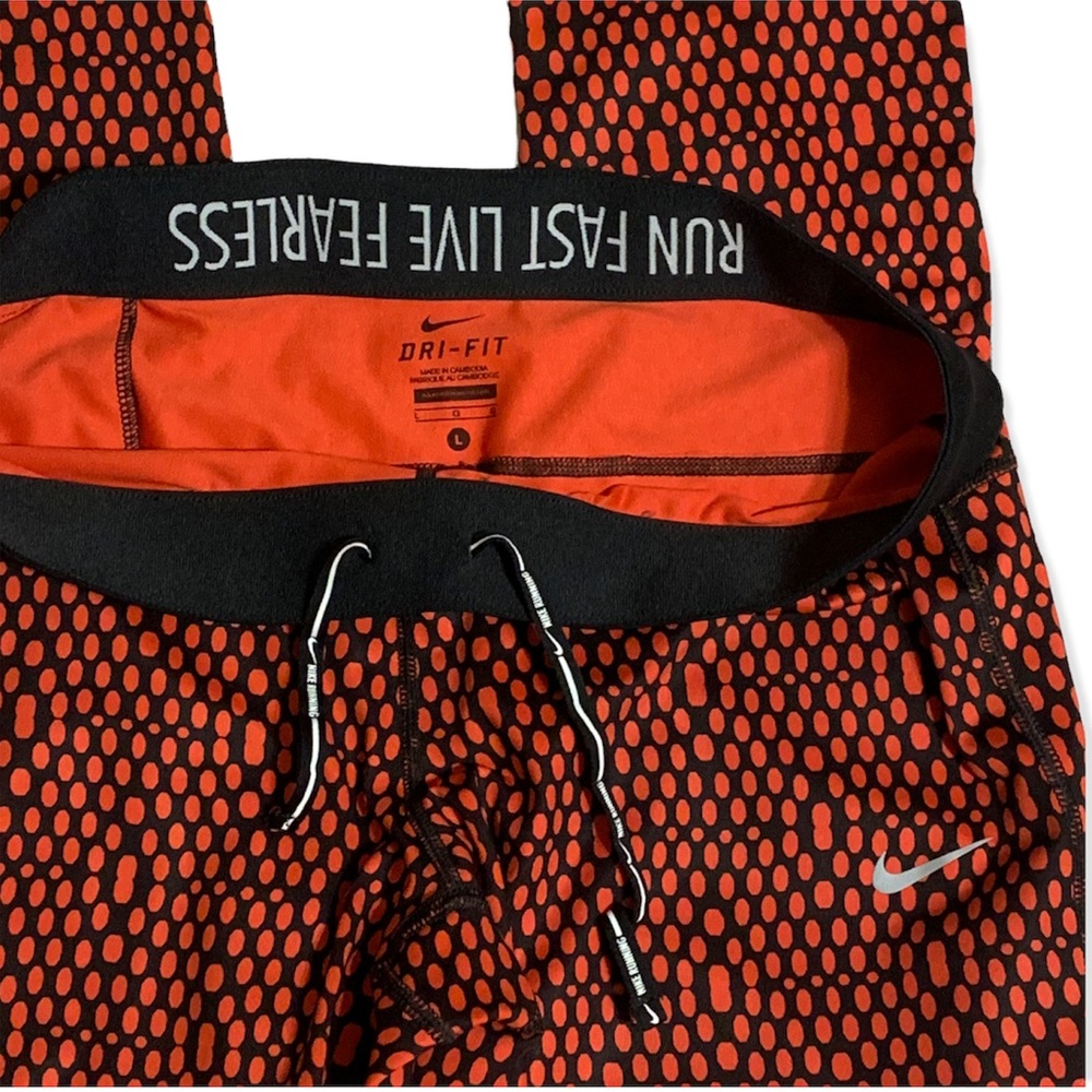 💗 Moving Sale 💗 Nike Pro Burnt Orange and Black Leggings with Drawstring - Picture 3 of 5